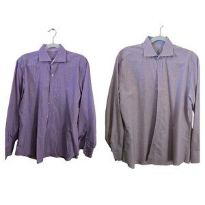 J. Hilburn By Tessitura Monti Custom Made Dress Shirts Lot Of 2 See Measurement